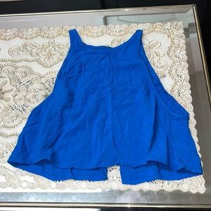 American Apparel Lulu blue open back cropped tank top